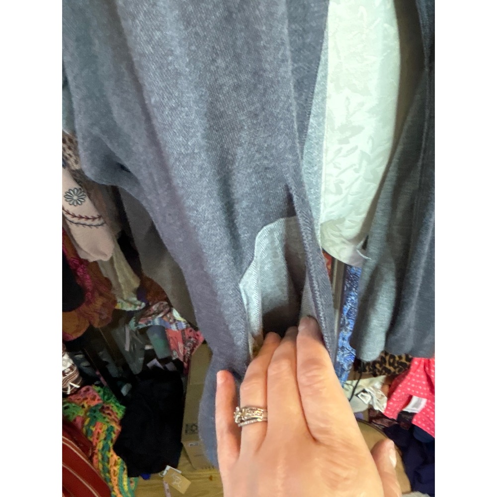 Lululemon Savasana Wrap Cardigan Grey Open Front Draped Pocket Sweater OS - Picture 5 of 11
